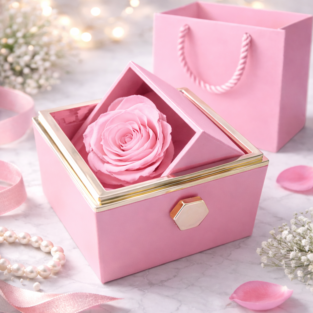 Eternal Rose Gift Box - With Necklace & Rose