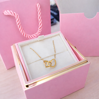 Pink Box with Gold Necklace